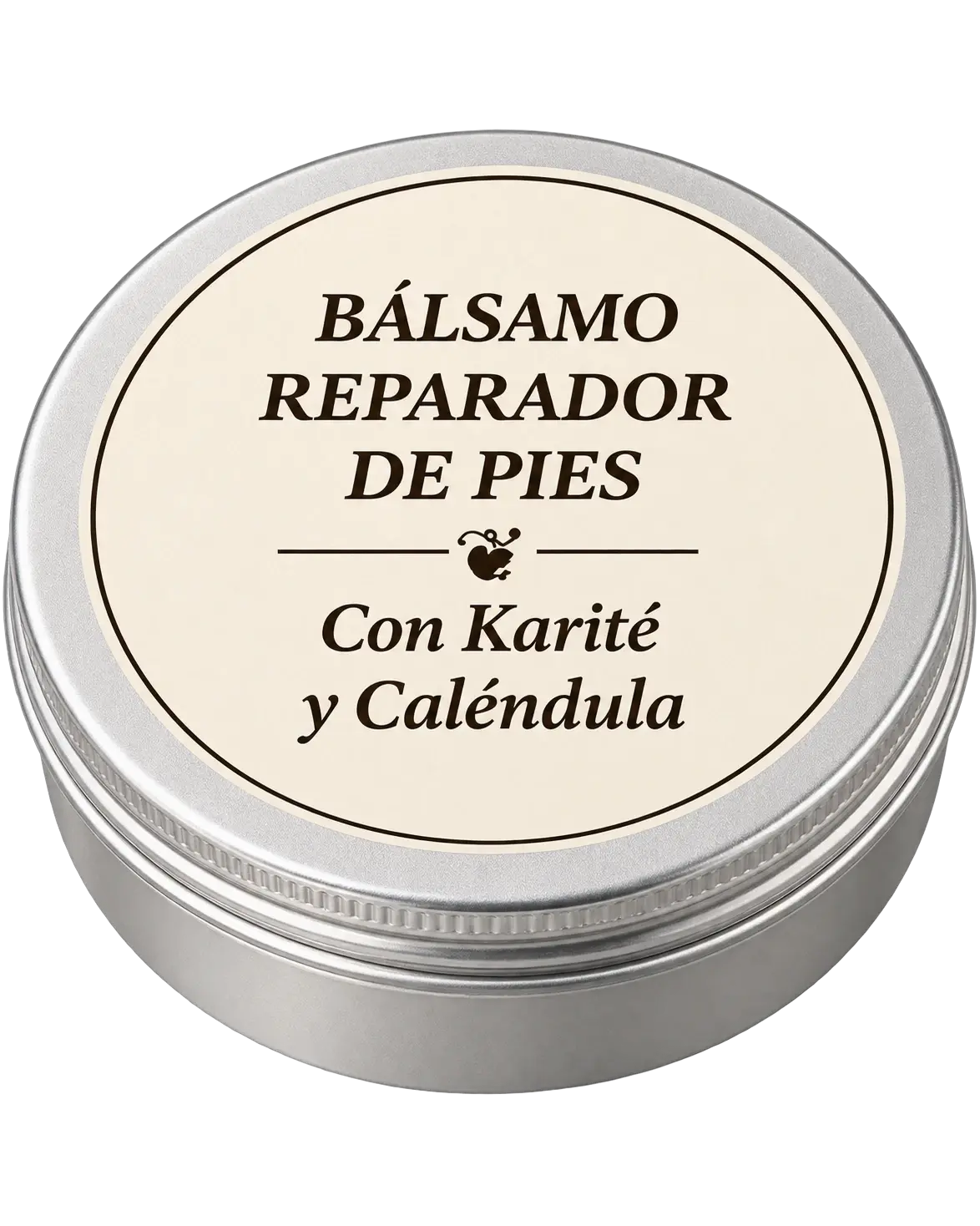 Lata cerrada del bálsamo reparador de pies con Karité y Caléndula, de 50 ml