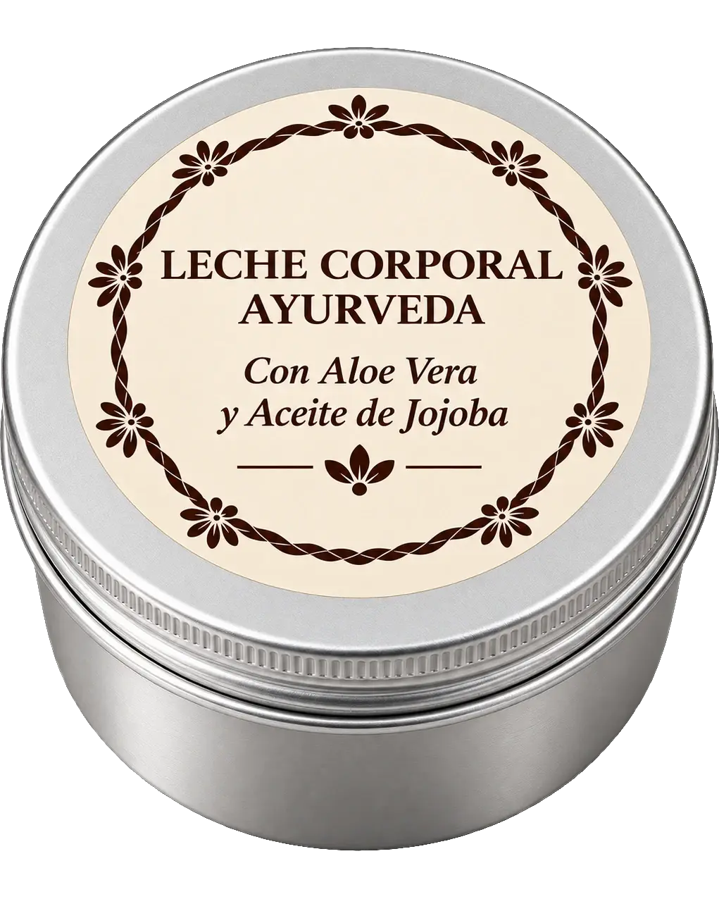 Lata cerrada de la leche corporal Ayurveda con Aloe Vera y aceite de jojoba, de 100 ml